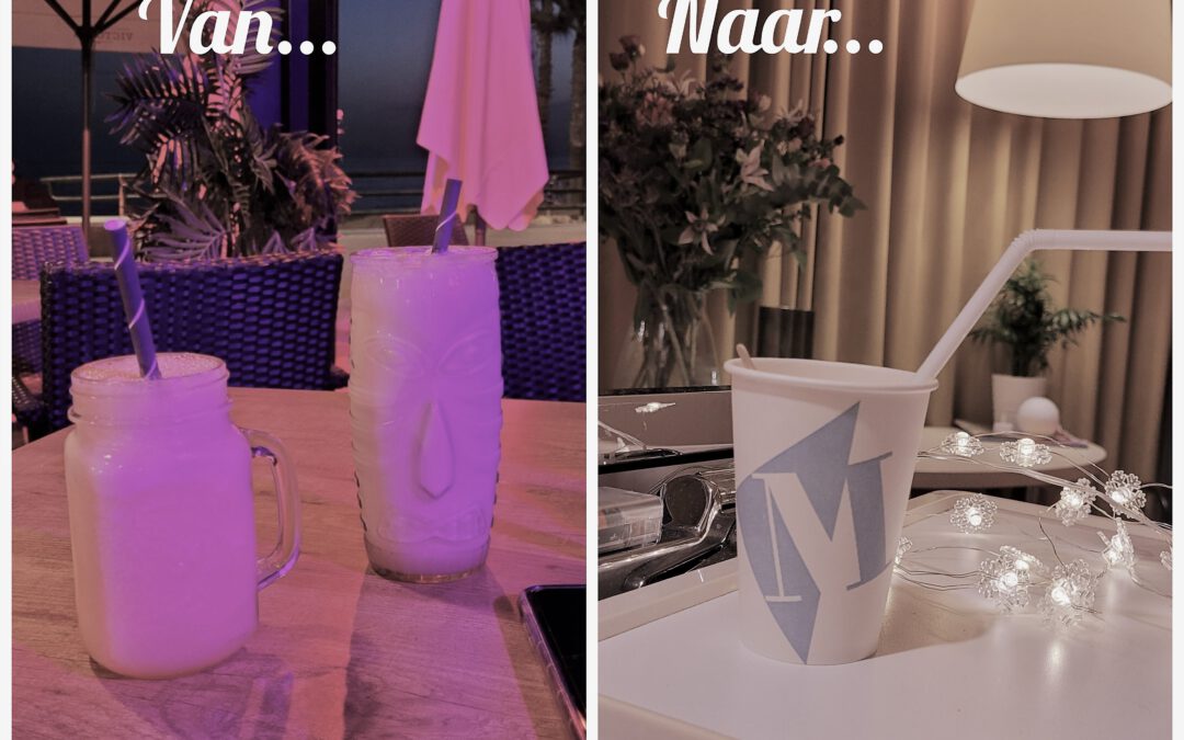 Van cocktails aan het strand naar koffie met een rietje
